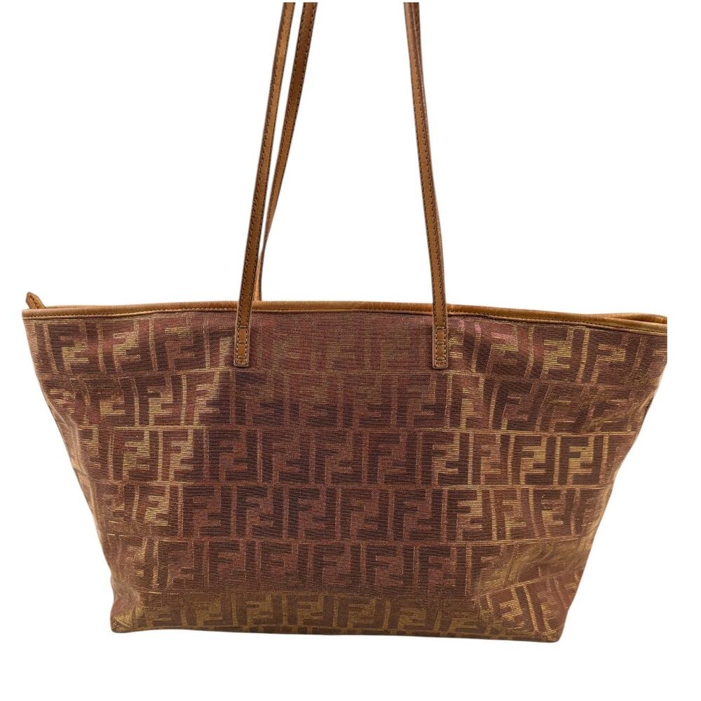 FENDI Metallic Lurex Zucca Roll Shopping Tote